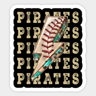 Aesthetic Design Pirates Gifts Vintage Styles Baseball Sticker